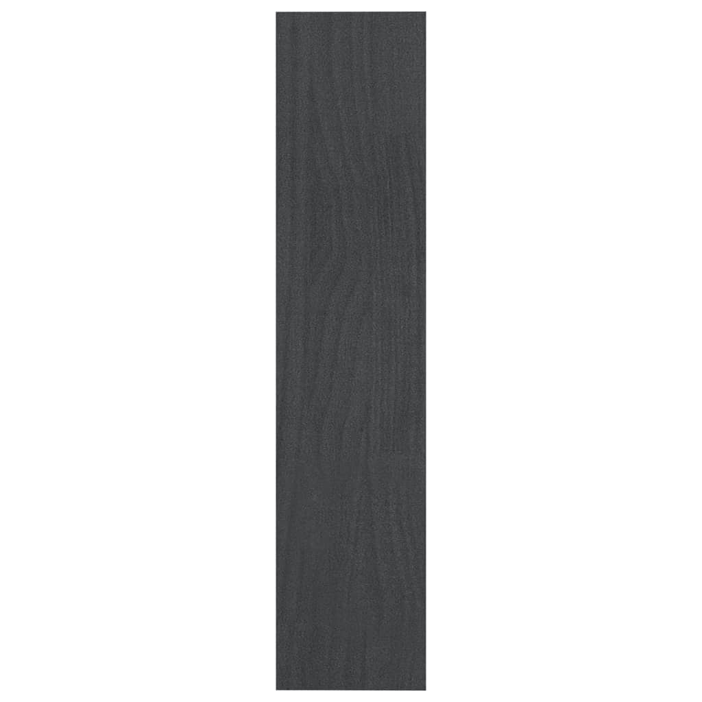 Bokhylle/romdeler grå 100x30x135,5 cm heltre furu
