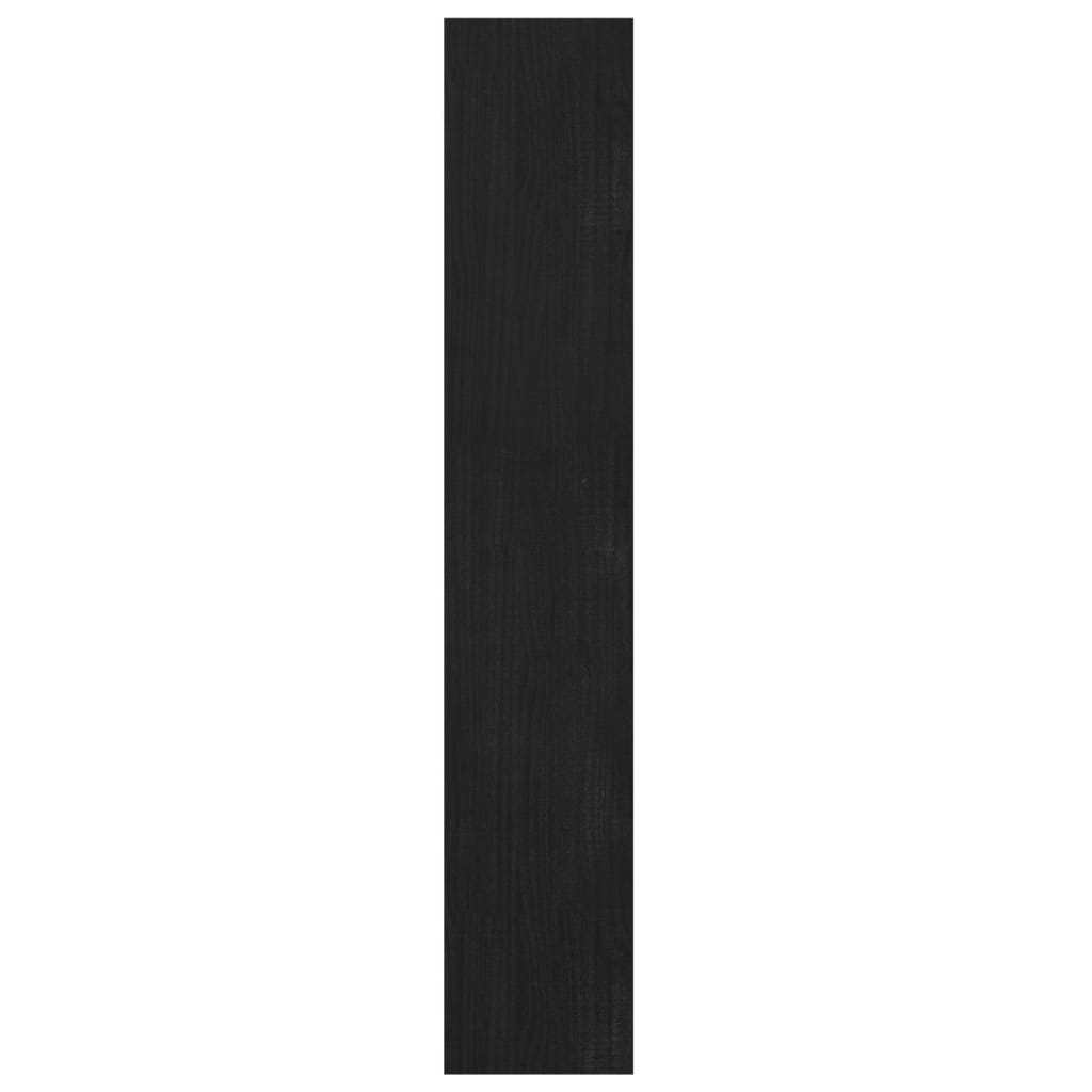Bokhylle/romdeler svart 100x30x167,5 cm heltre furu