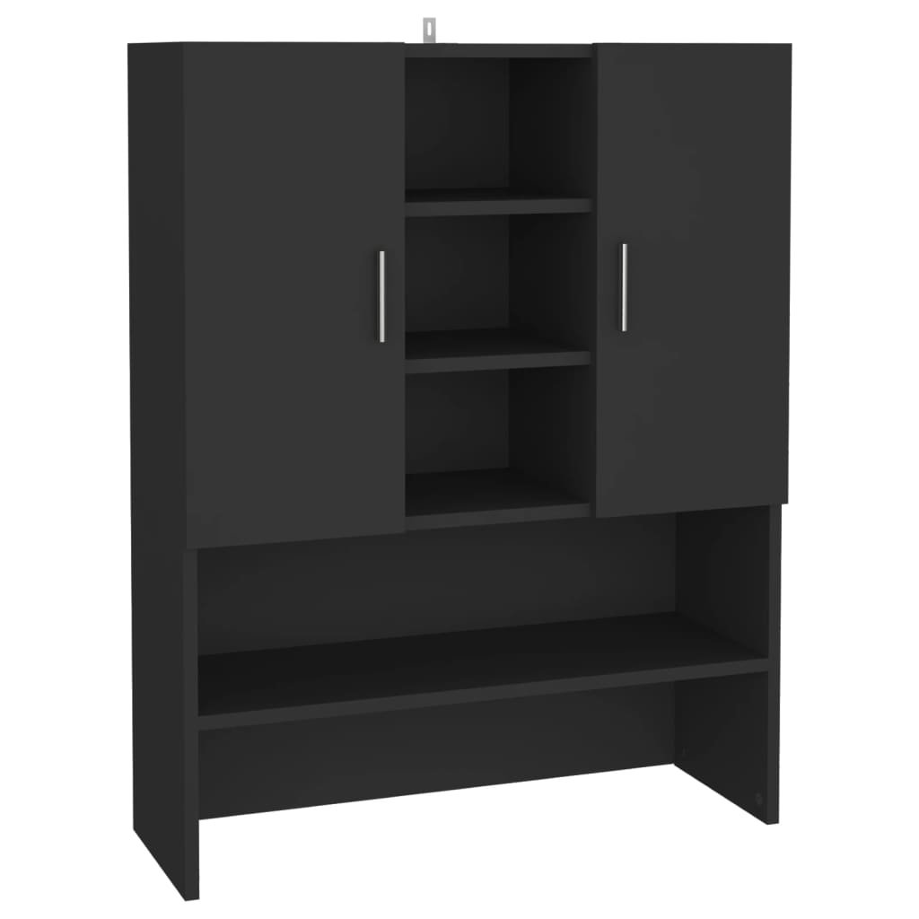 Vaskemaskinskap svart 70,5x25,5x90 cm