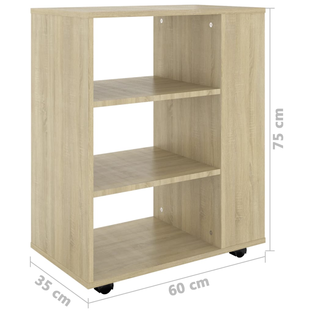 Rulleskap sonoma eik 60x35x75 cm konstruert tre
