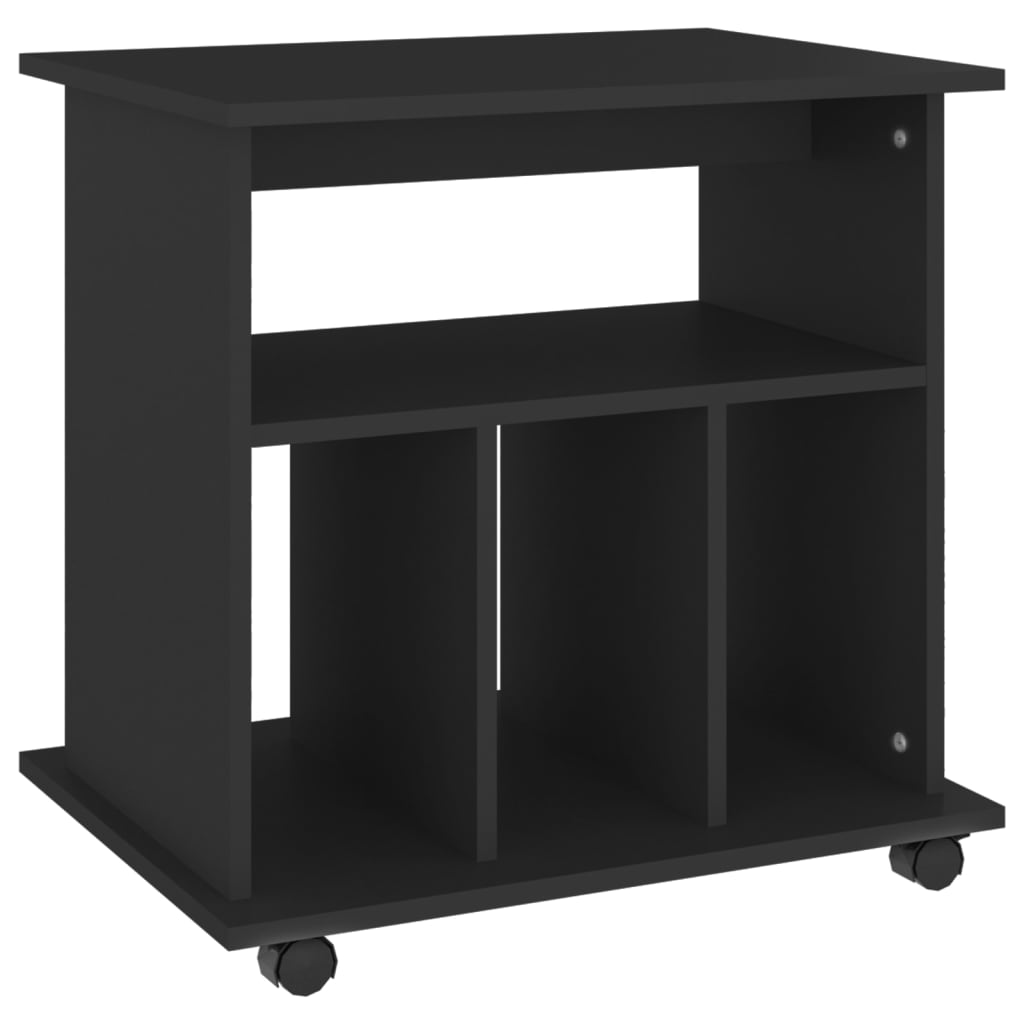 Rulleskap svart 60x45x60 cm konstruert tre