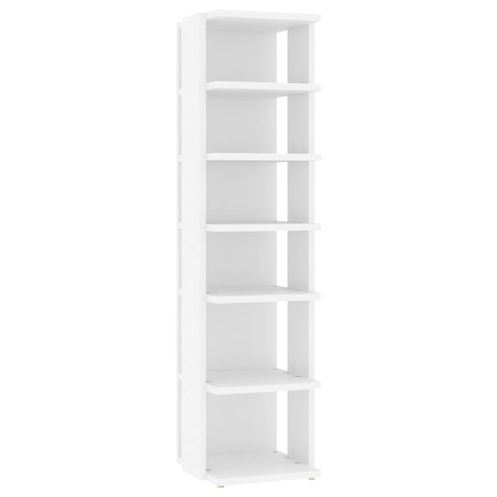 Skoskap hvit 27,5x27x102 cm konstruert tre