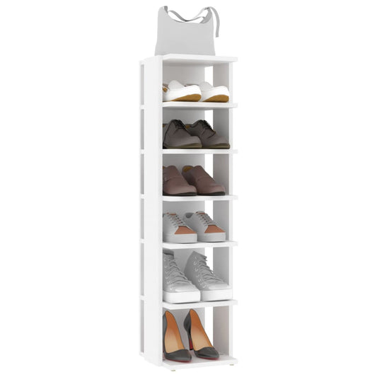 Skoskap hvit 27,5x27x102 cm konstruert tre