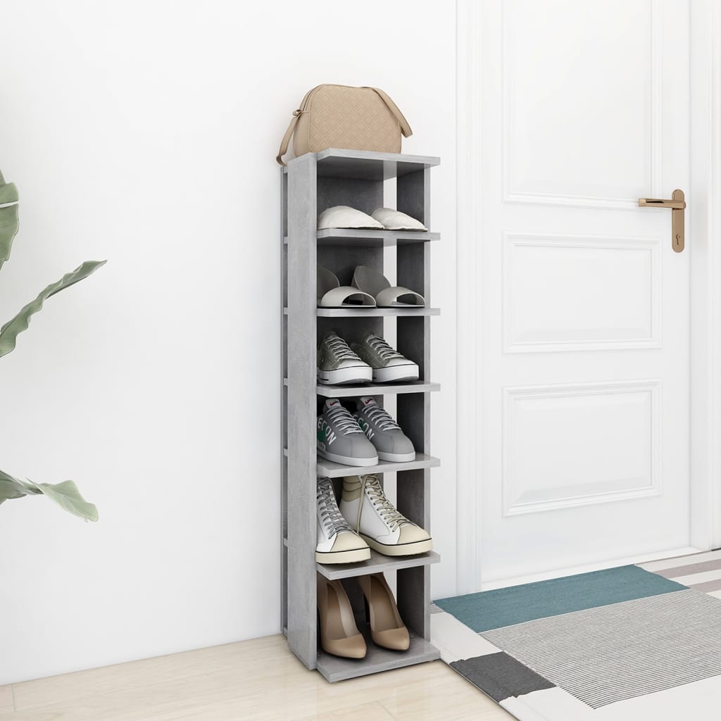 Skoskap betonggrå 27,5x27x102 cm konstruert tre