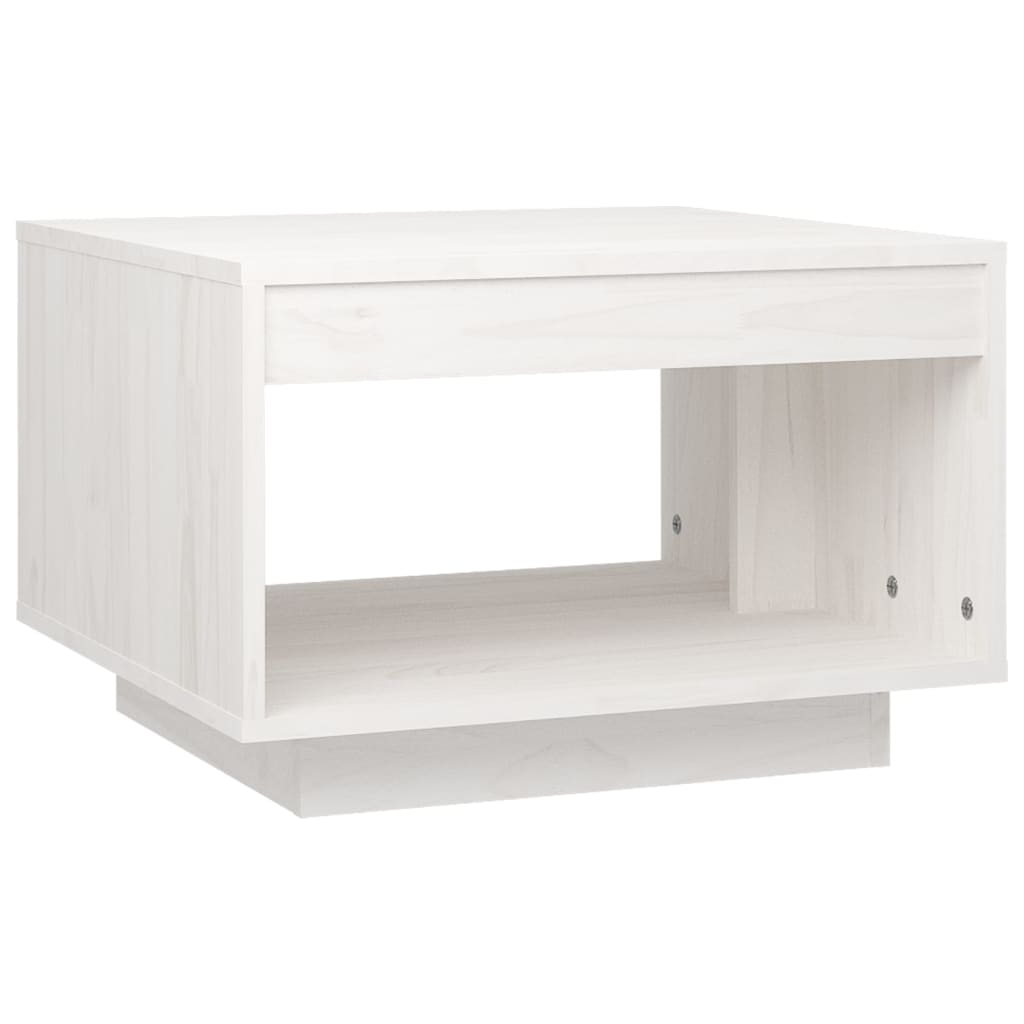 Salongbord hvit 50x50x33,5 cm heltre furu vidaXL