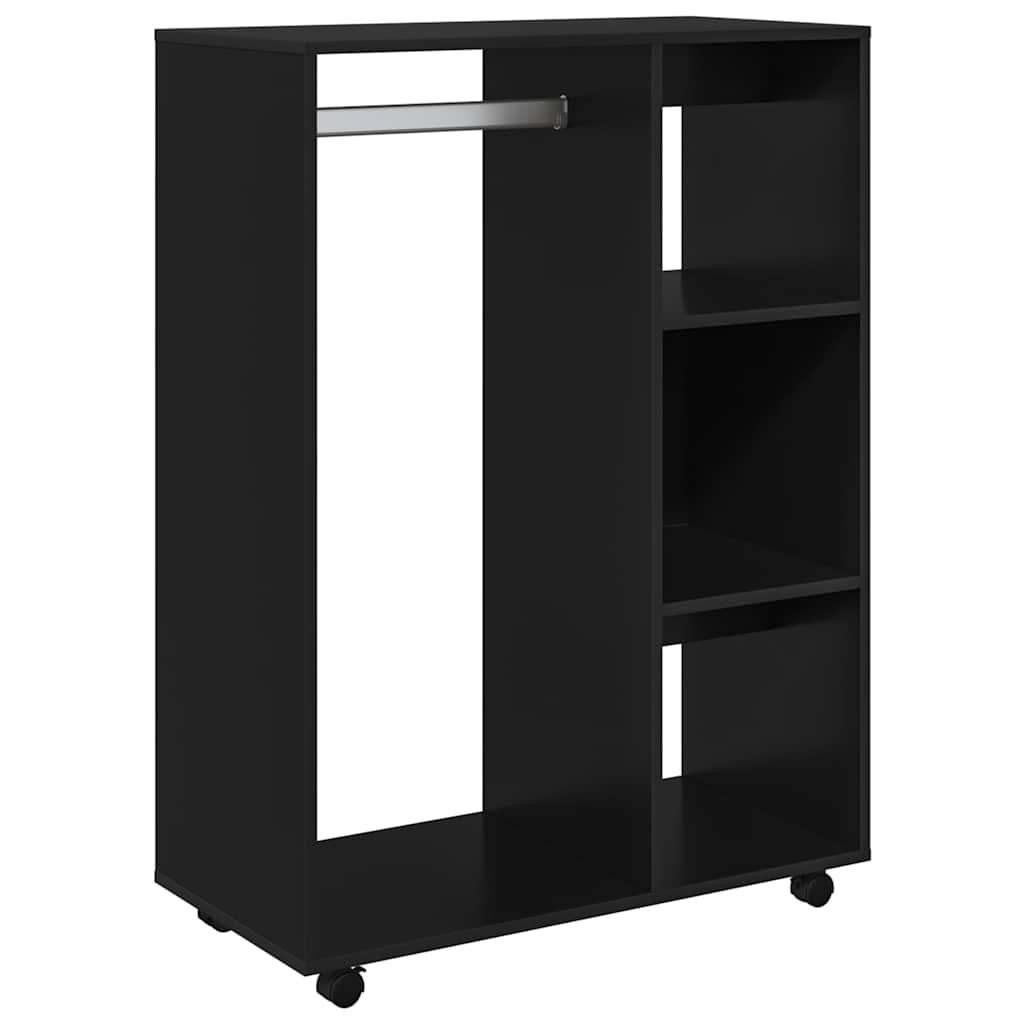 Garderobe svart 80x40x110 cm konstruert tre