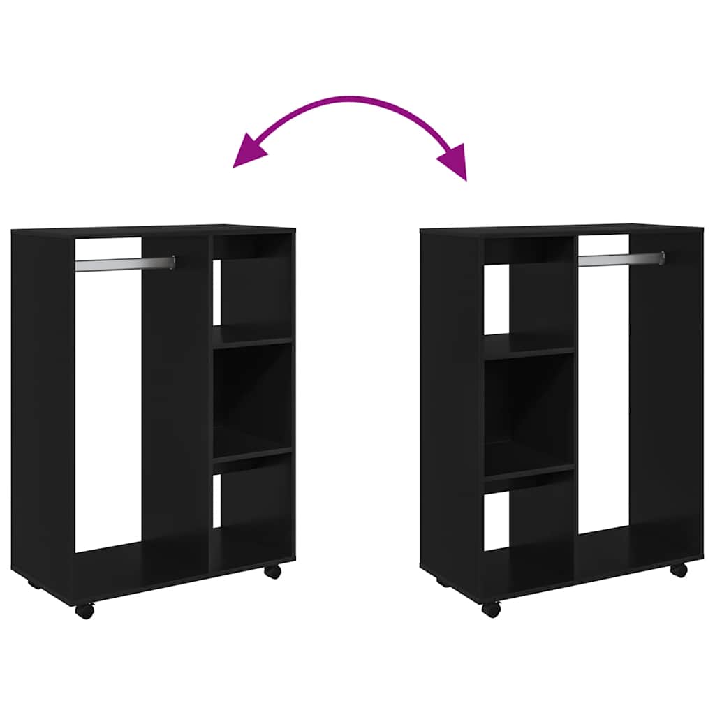 Garderobe svart 80x40x110 cm konstruert tre