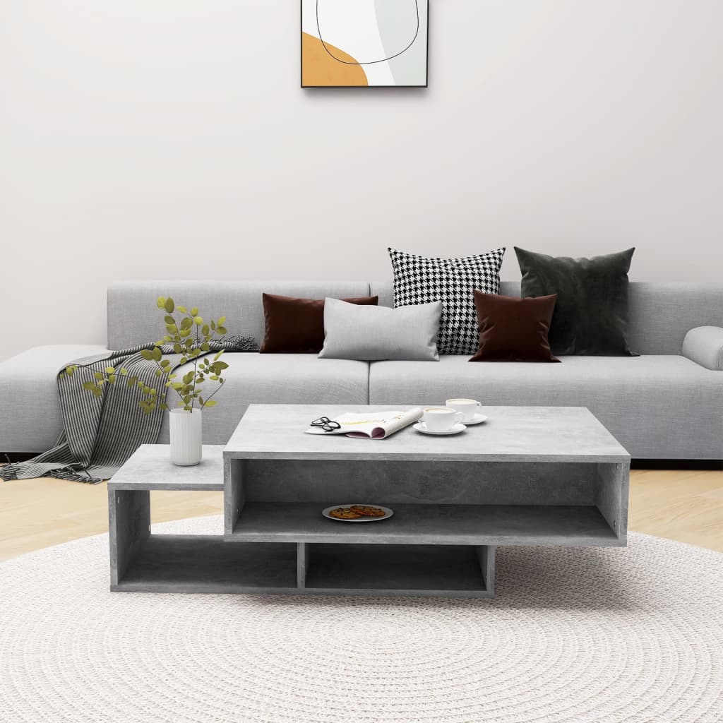 Salongbord betonggrå 105x55x32 cm konstruert tre