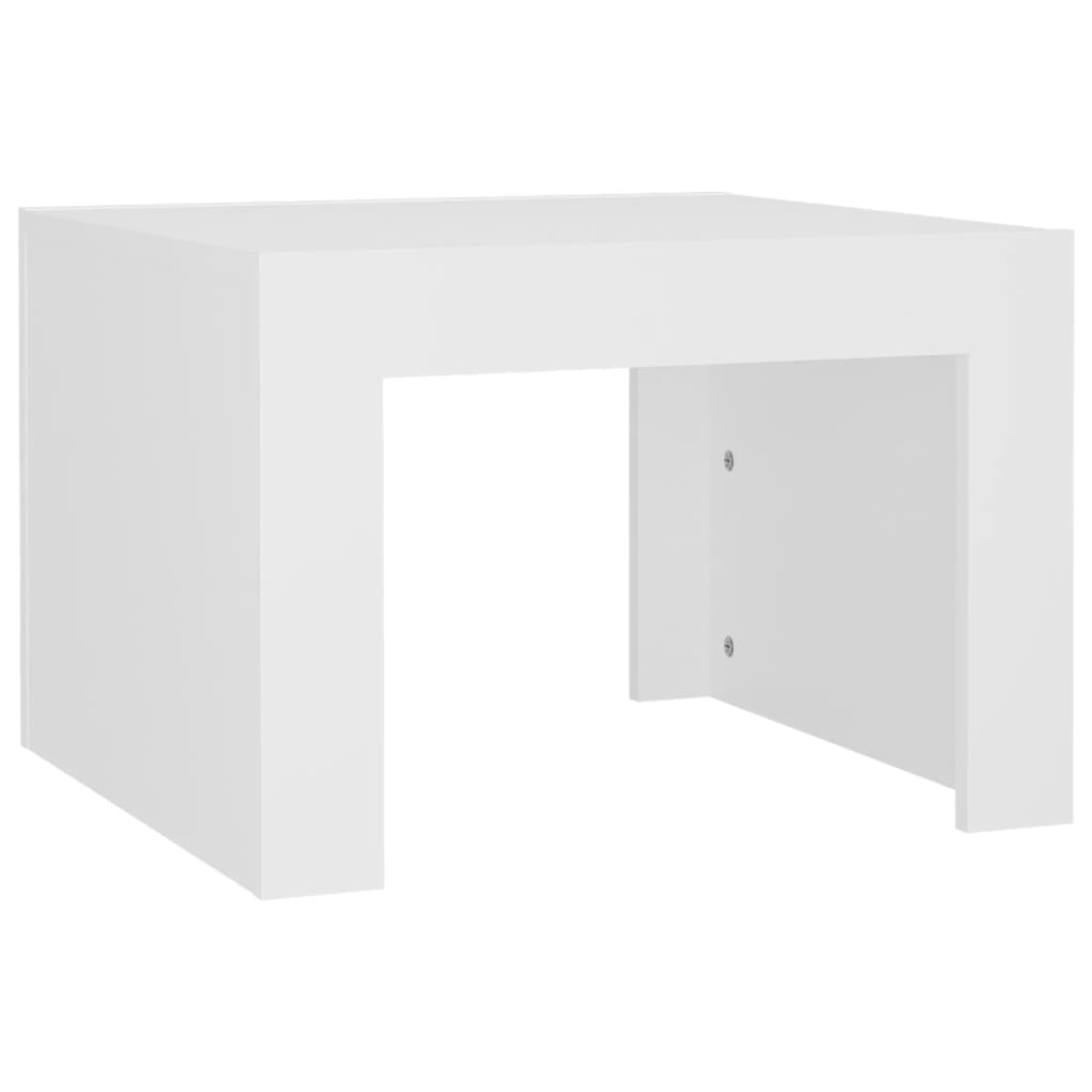 Salongbord hvit 50x50x35 cm konstruert tre