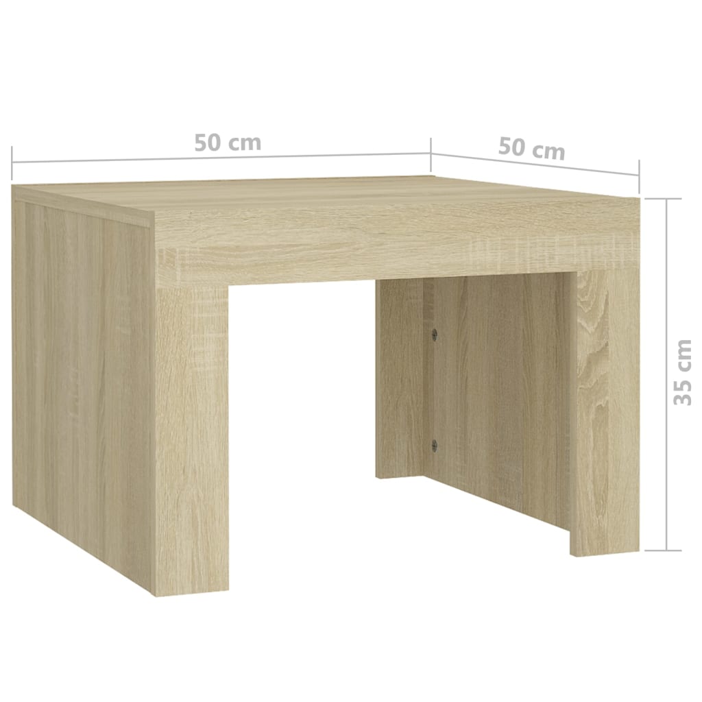 Salongbord sonoma eik 50x50x35 cm konstruert tre