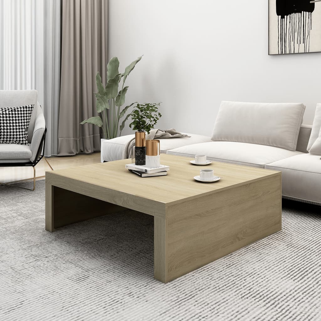 Salongbord sonoma eik 100x100x35 cm konstruert tre