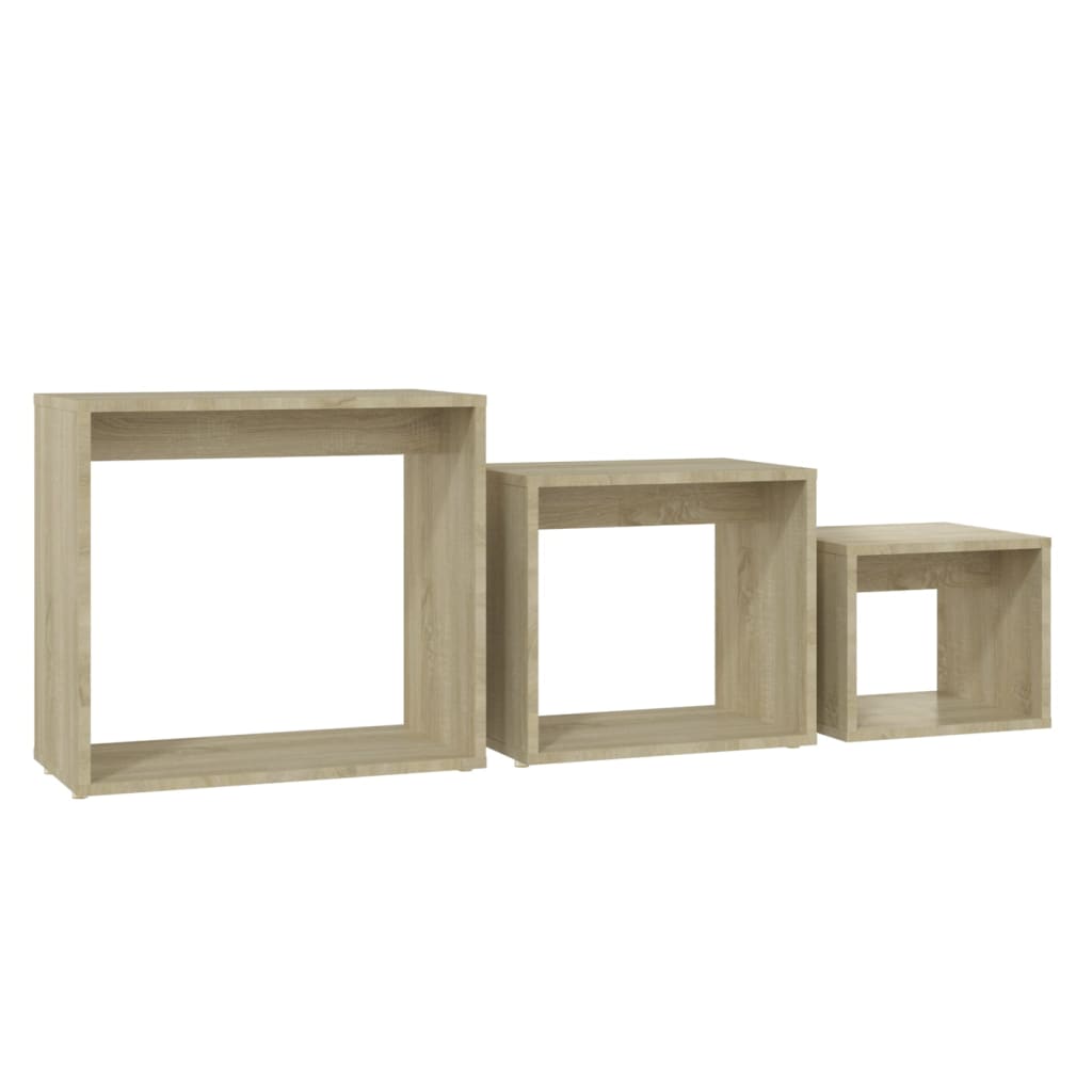 Stablebord 3 stk sonoma eik sponplate