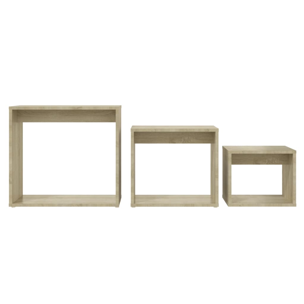 Stablebord 3 stk sonoma eik sponplate