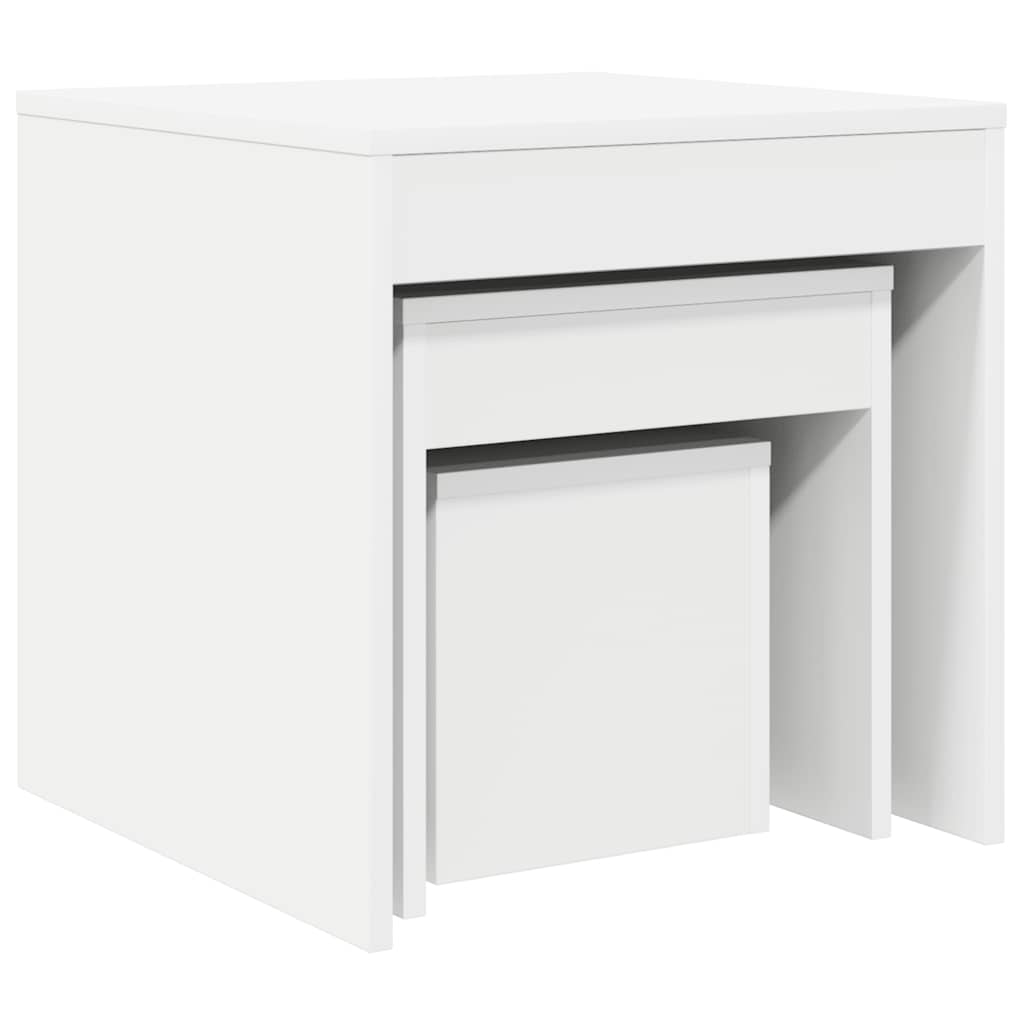 Stablebord 3 stk hvit konstruert tre