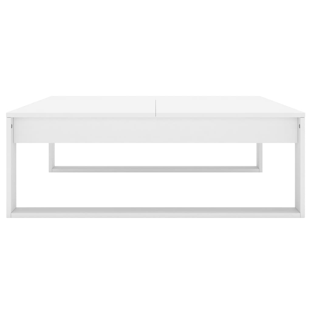 Salongbord hvit 100x100x35 cm konstruert tre