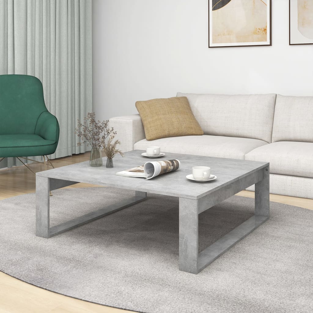 Salongbord betonggrå 100x100x35 cm konstruert tre