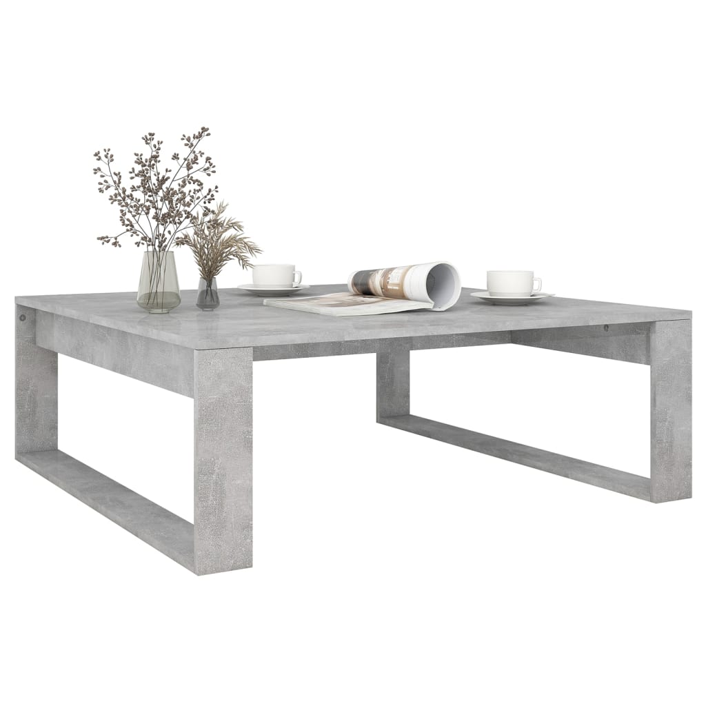 Salongbord betonggrå 100x100x35 cm konstruert tre