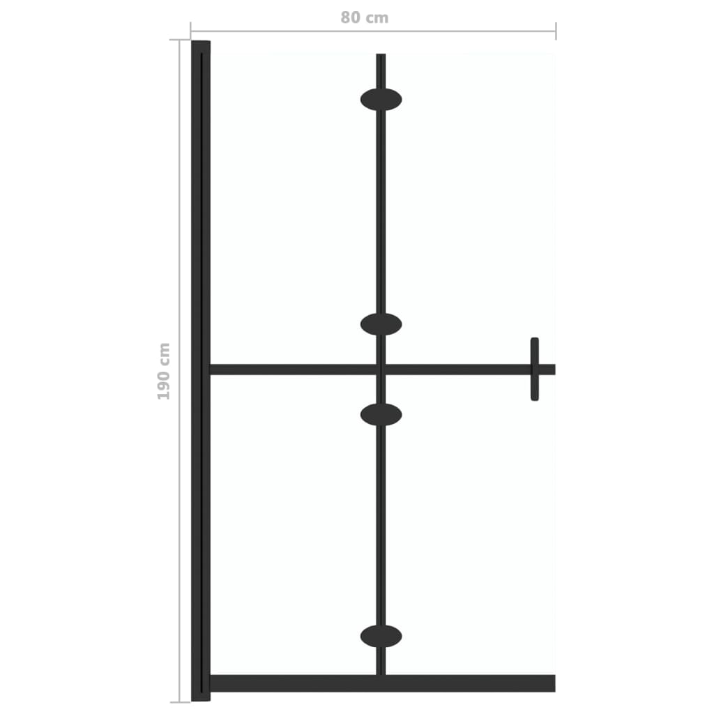Sammenleggbar dusjvegg med gjennomsiktig ESG-glass 80x190 cm