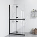 Sammenleggbar dusjvegg med gjennomsiktig ESG-glass 90x190 cm