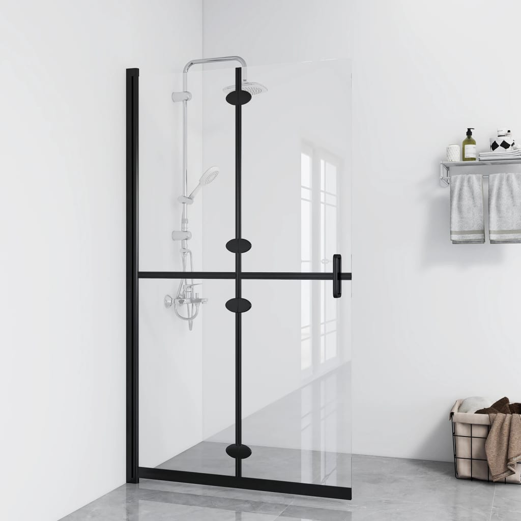 Sammenleggbar dusjvegg med klart ESG-glass 100x190 cm