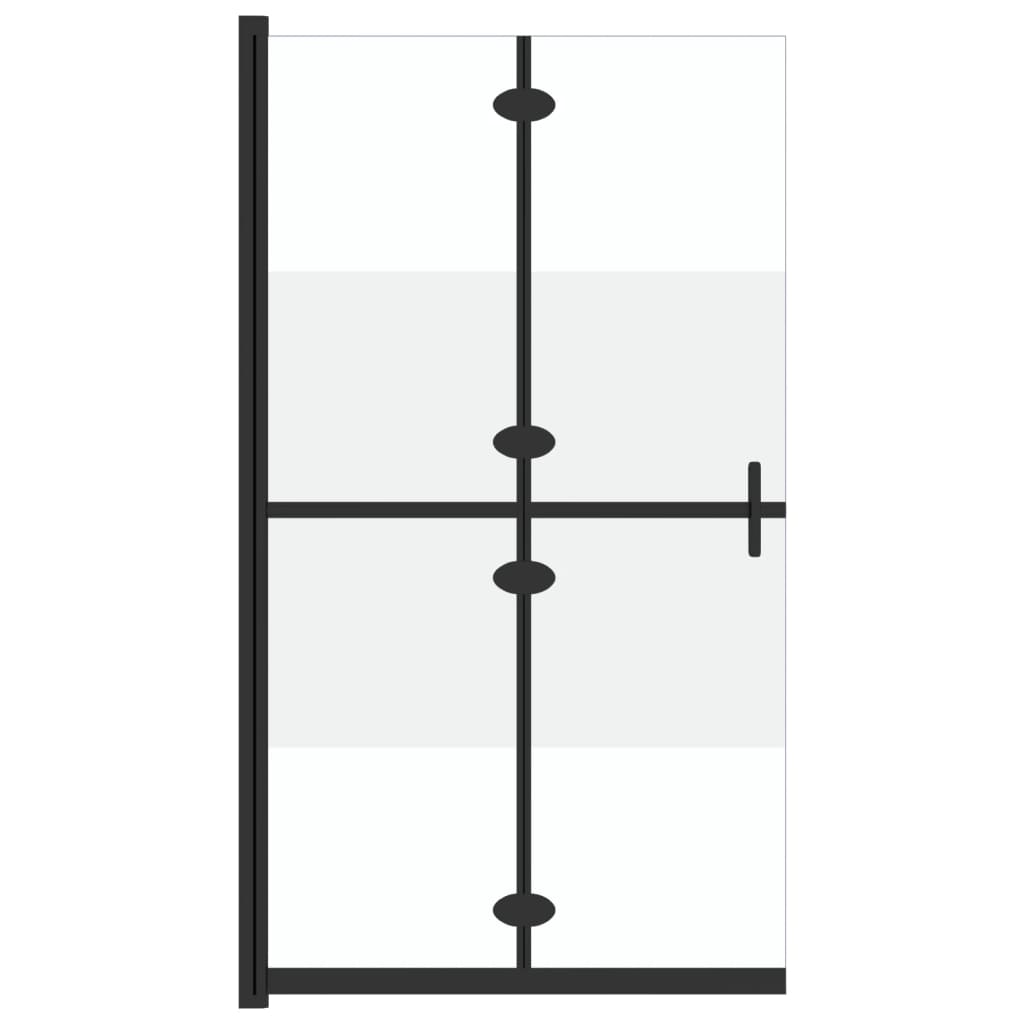Sammenleggbar dusjvegg med halvfrostet ESG-glass 110x190 cm