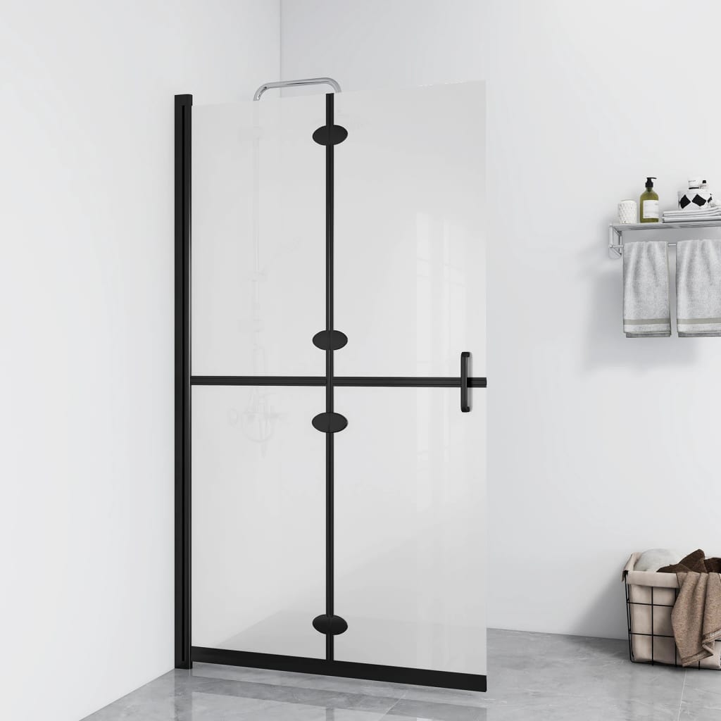 Sammenleggbar dusjvegg med frostet ESG-glass 70x190 cm