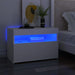 Nattbord med LED-lys hvit 60x35x40 cm konstruert tre