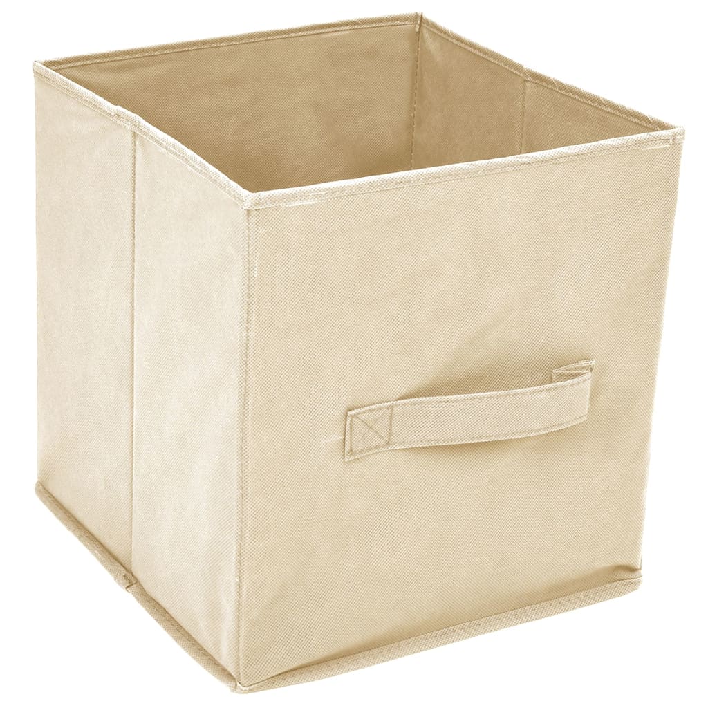 Oppbevaringsskap med 4 stoffkurver kremhvit 63x30x71 cm stål
