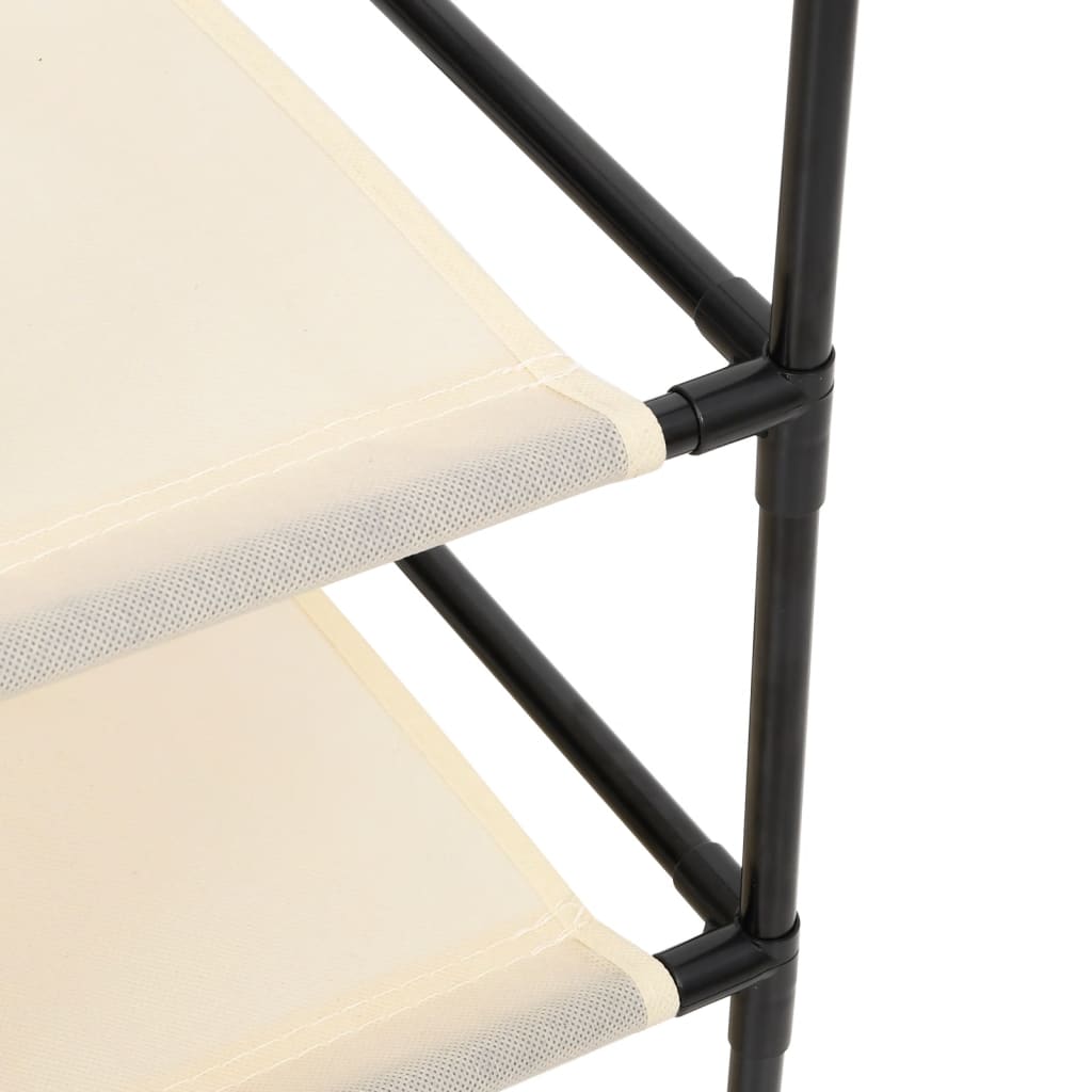 Oppbevaringsskap med 4 stoffkurver kremhvit 63x30x71 cm stål