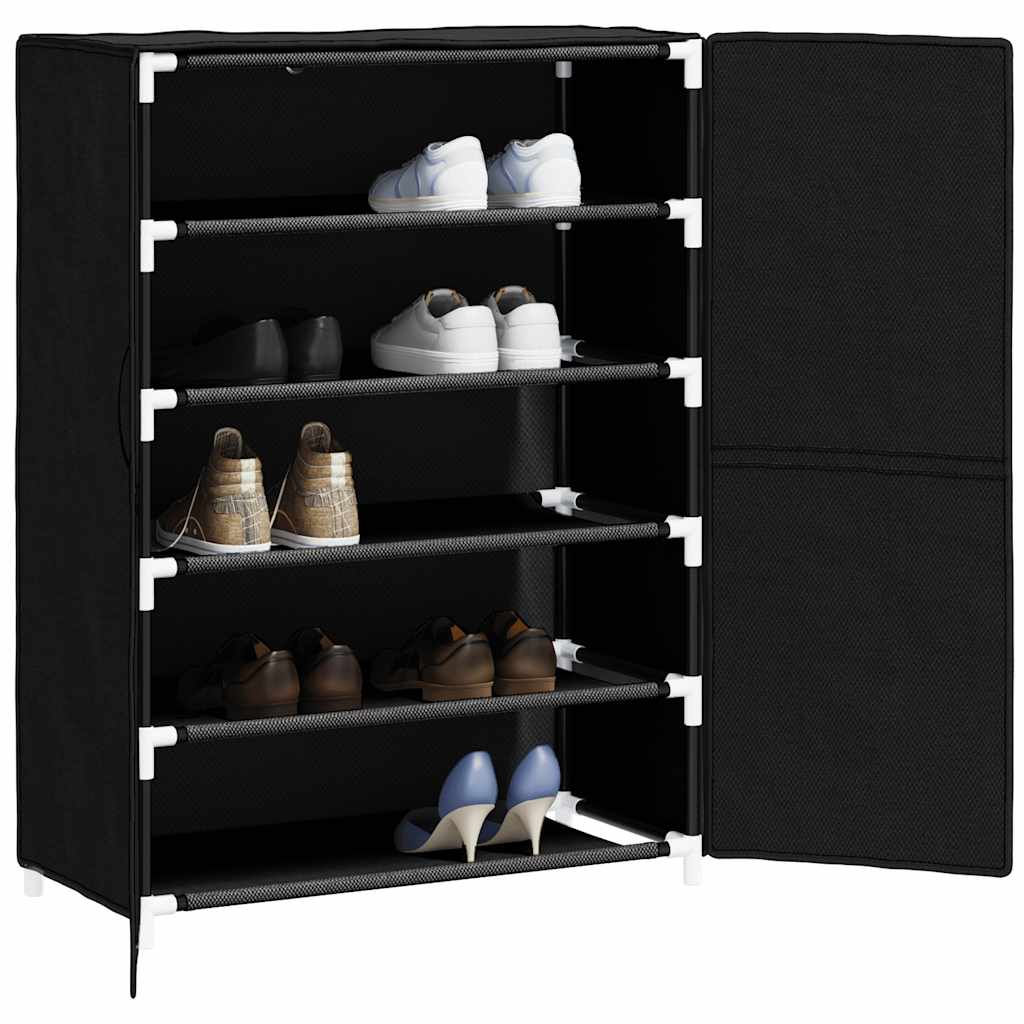 Skoskap svart 60x28x90 cm stoff