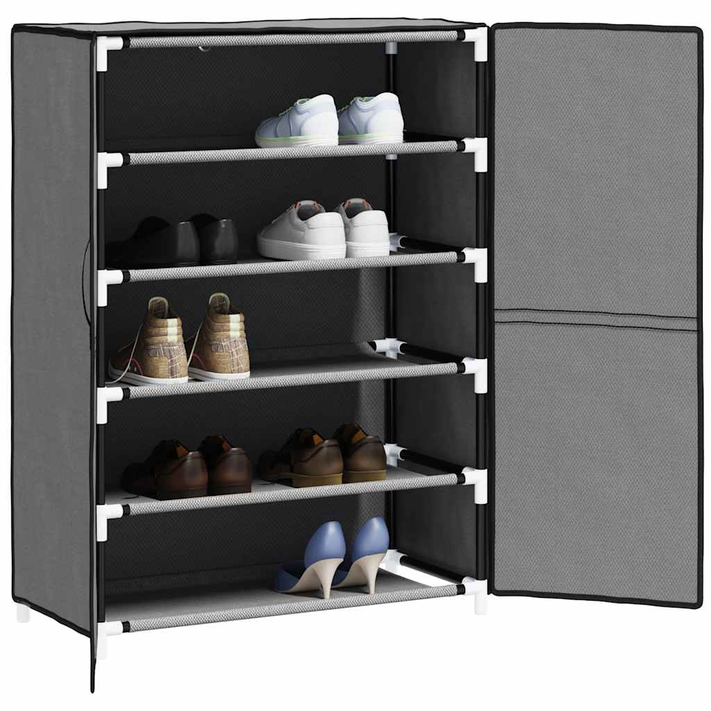 Skoskap grå 60x28x90 cm stoff
