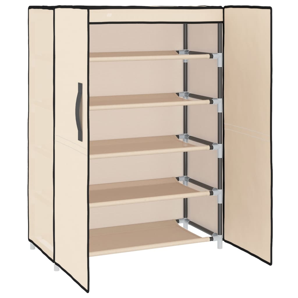 Skoskap kremhvit 60x28x90 cm stoff