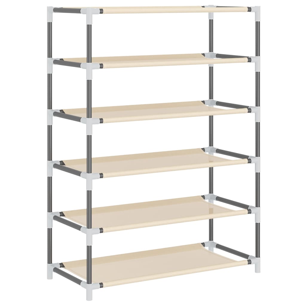 Skoskap kremhvit 60x28x90 cm stoff