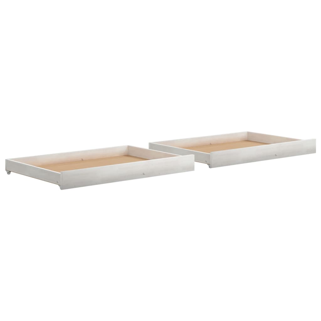 Sengeskuffer 2 stk hvit heltre furu