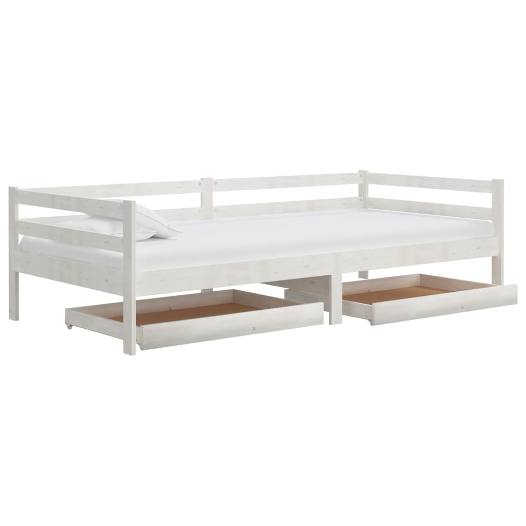 Sengeskuffer 2 stk hvit heltre furu