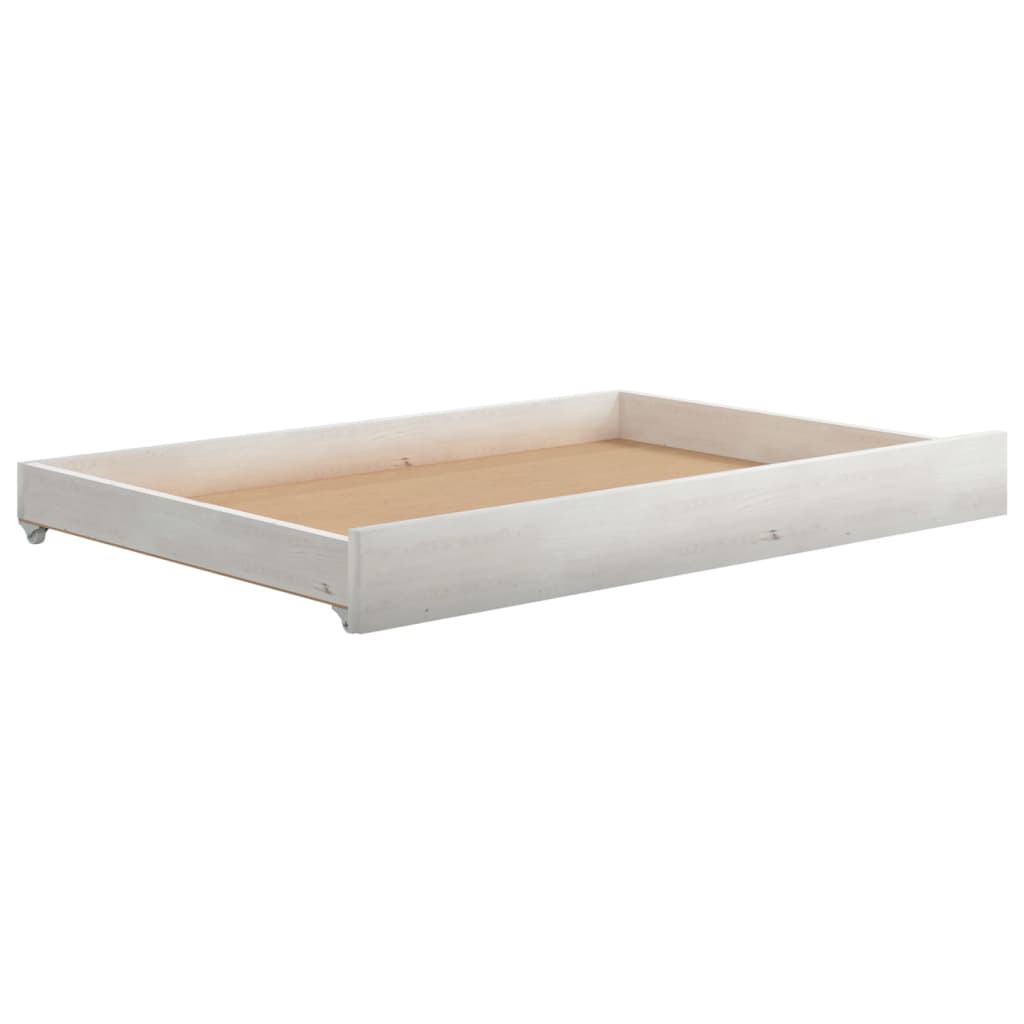 Sengeskuffer 2 stk hvit heltre furu