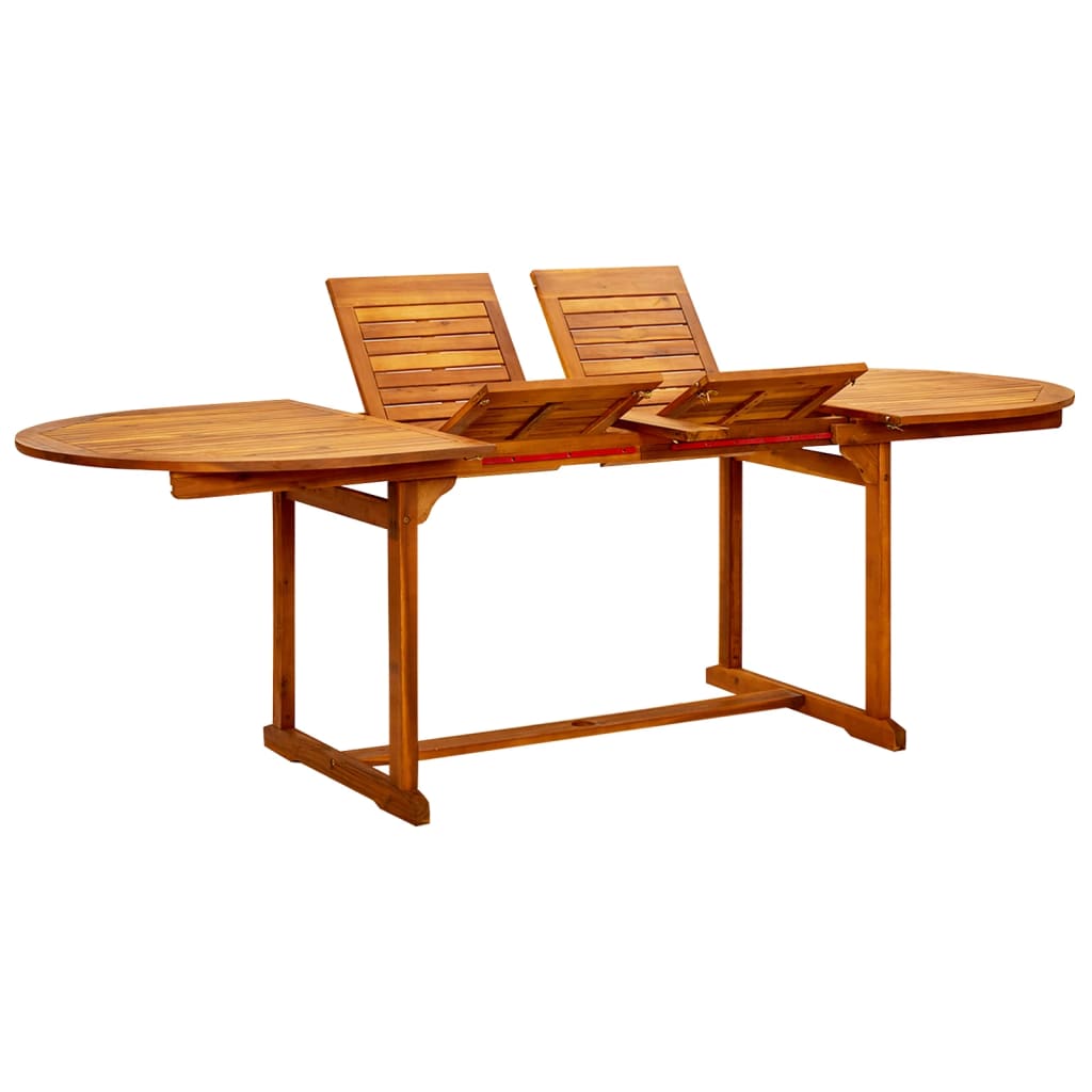 Utendørs spisebord (160-240)x100x75 cm heltre akasie vidaXL