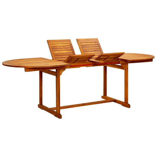 Utendørs spisebord (160-240)x100x75 cm heltre akasie vidaXL