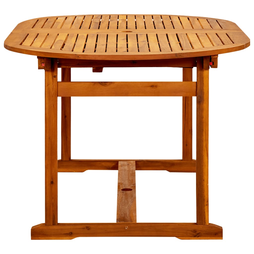 Utendørs spisebord (160-240)x100x75 cm heltre akasie vidaXL