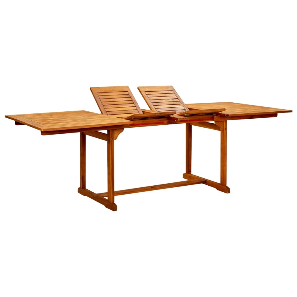 Utendørs spisebord (160-240)x100x75 cm heltre akasie vidaXL