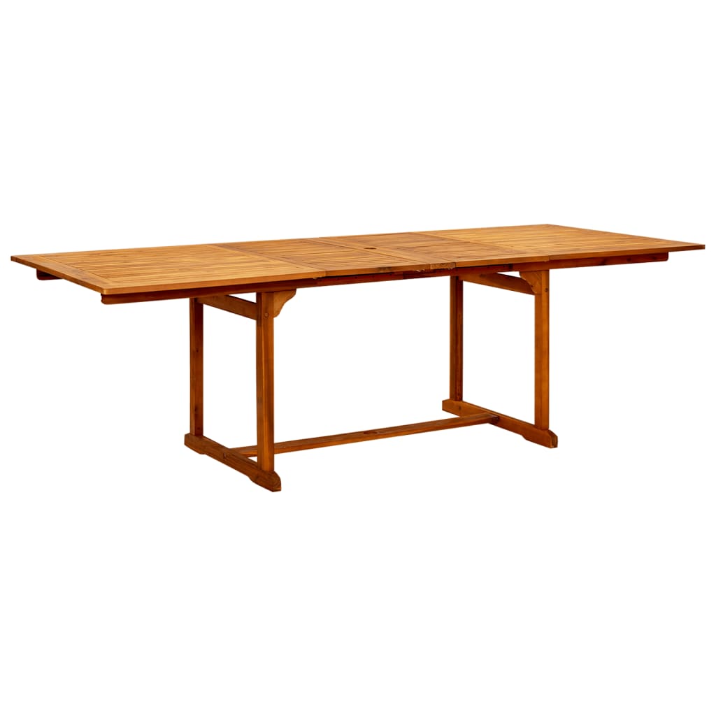 Utendørs spisebord (160-240)x100x75 cm heltre akasie vidaXL