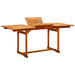 Utendørs spisebord (120-170)x80x75 cm heltre akasie vidaXL