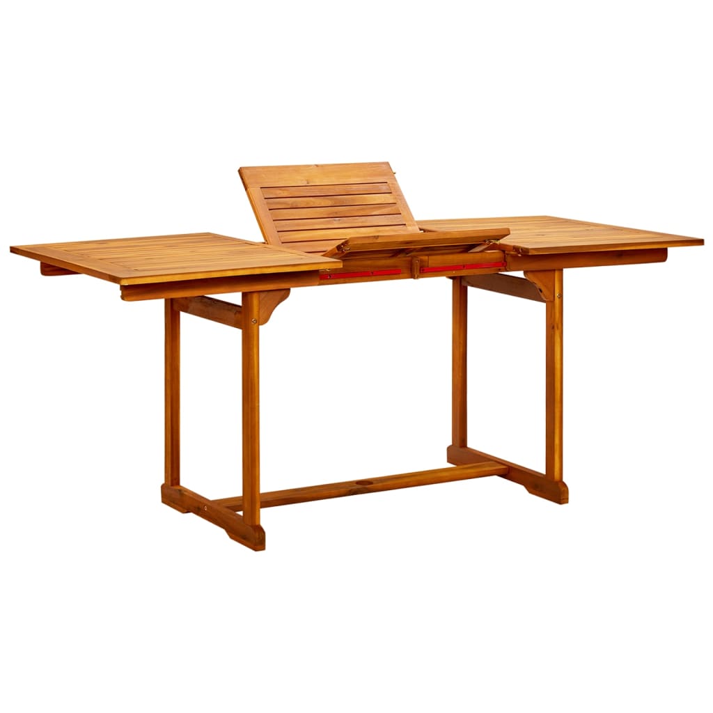 Utendørs spisebord (120-170)x80x75 cm heltre akasie vidaXL