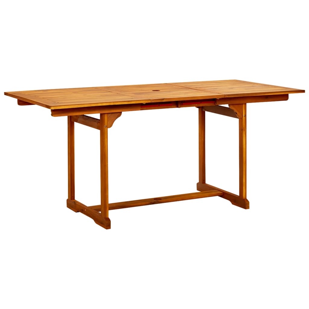 Utendørs spisebord (120-170)x80x75 cm heltre akasie vidaXL