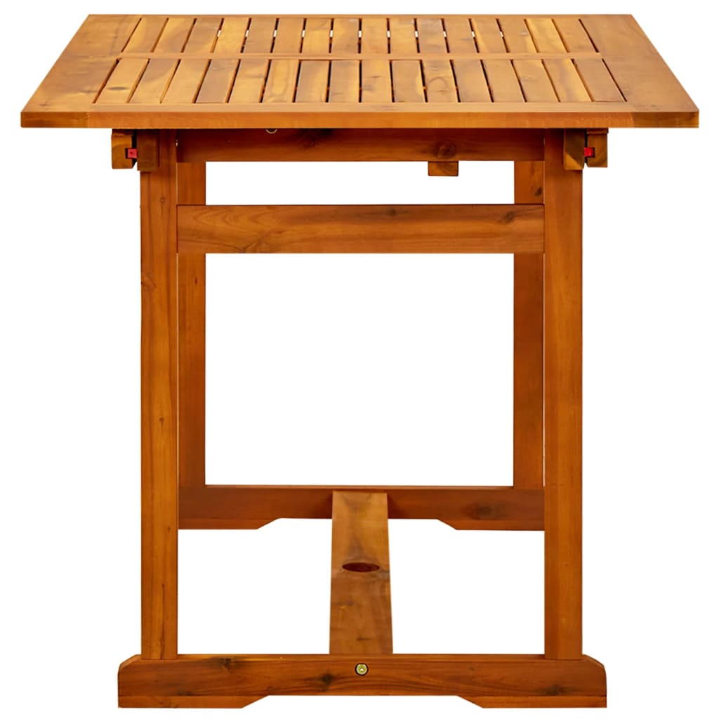 Utendørs spisebord (120-170)x80x75 cm heltre akasie vidaXL