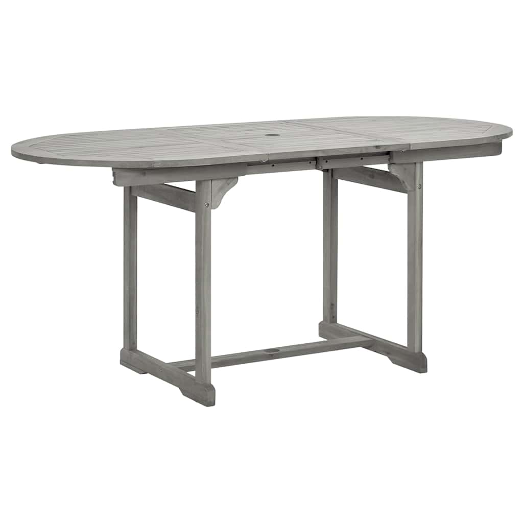 Utendørs spisebord (120-170)x80x75 cm heltre akasie