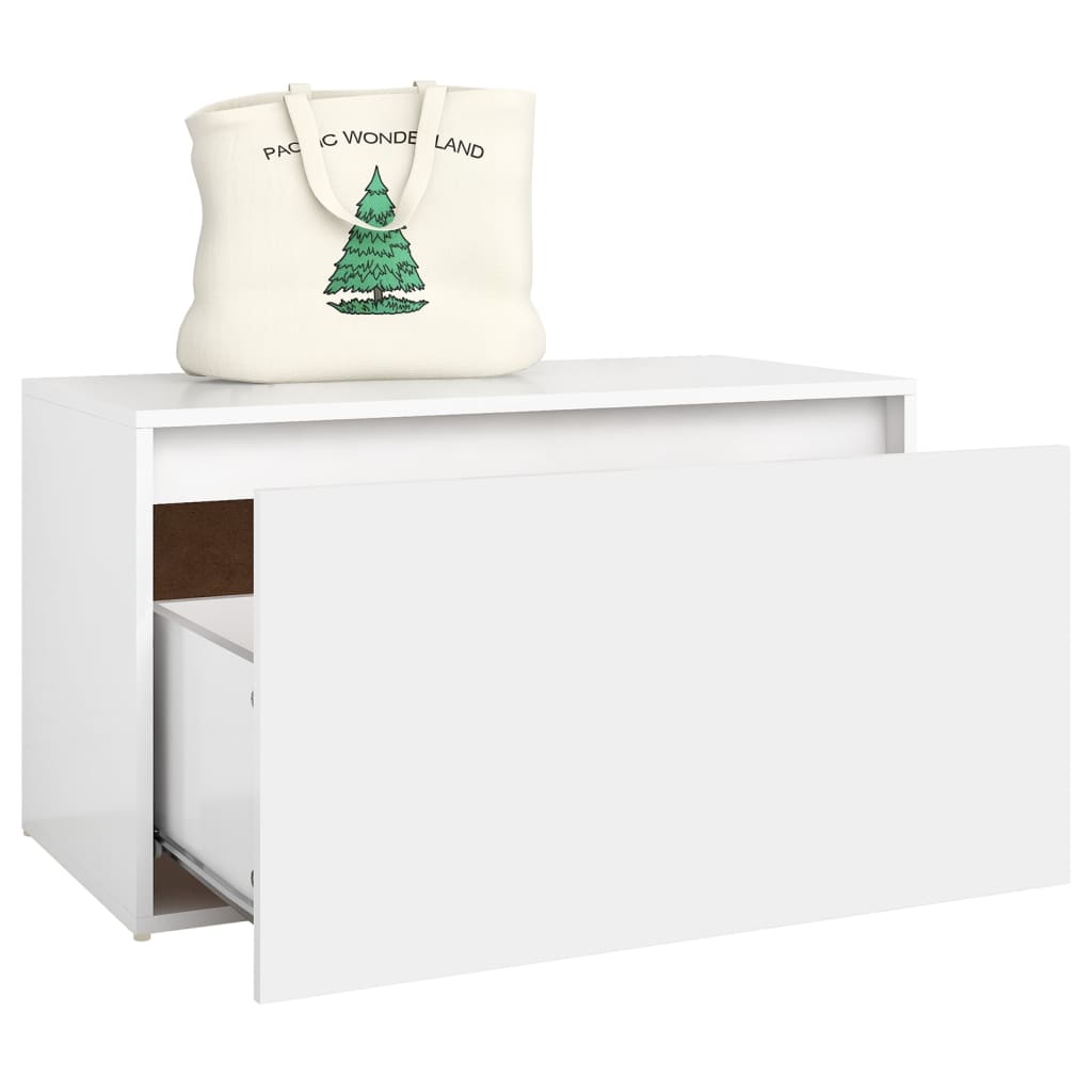 Gangbenk 80x40x45 cm hvit konstruert tre