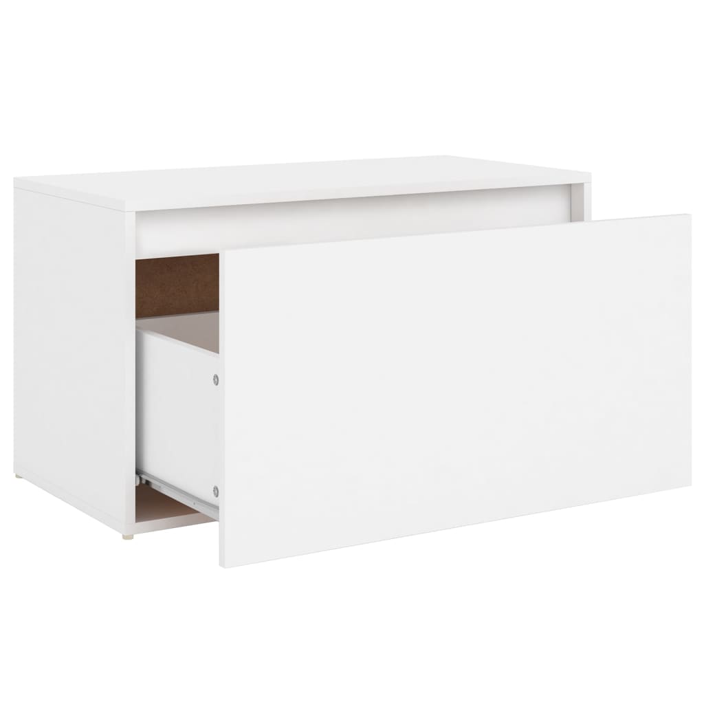 Gangbenk 80x40x45 cm hvit konstruert tre