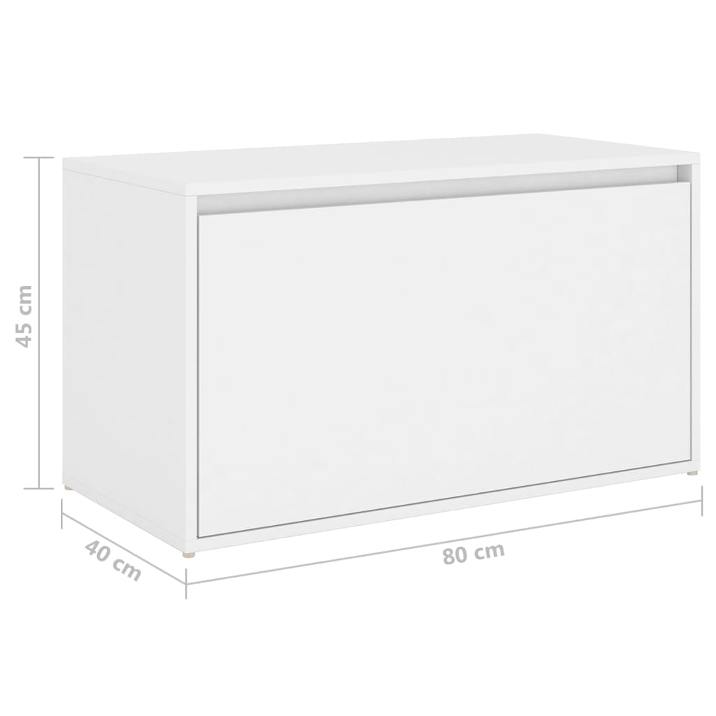 Gangbenk 80x40x45 cm hvit konstruert tre