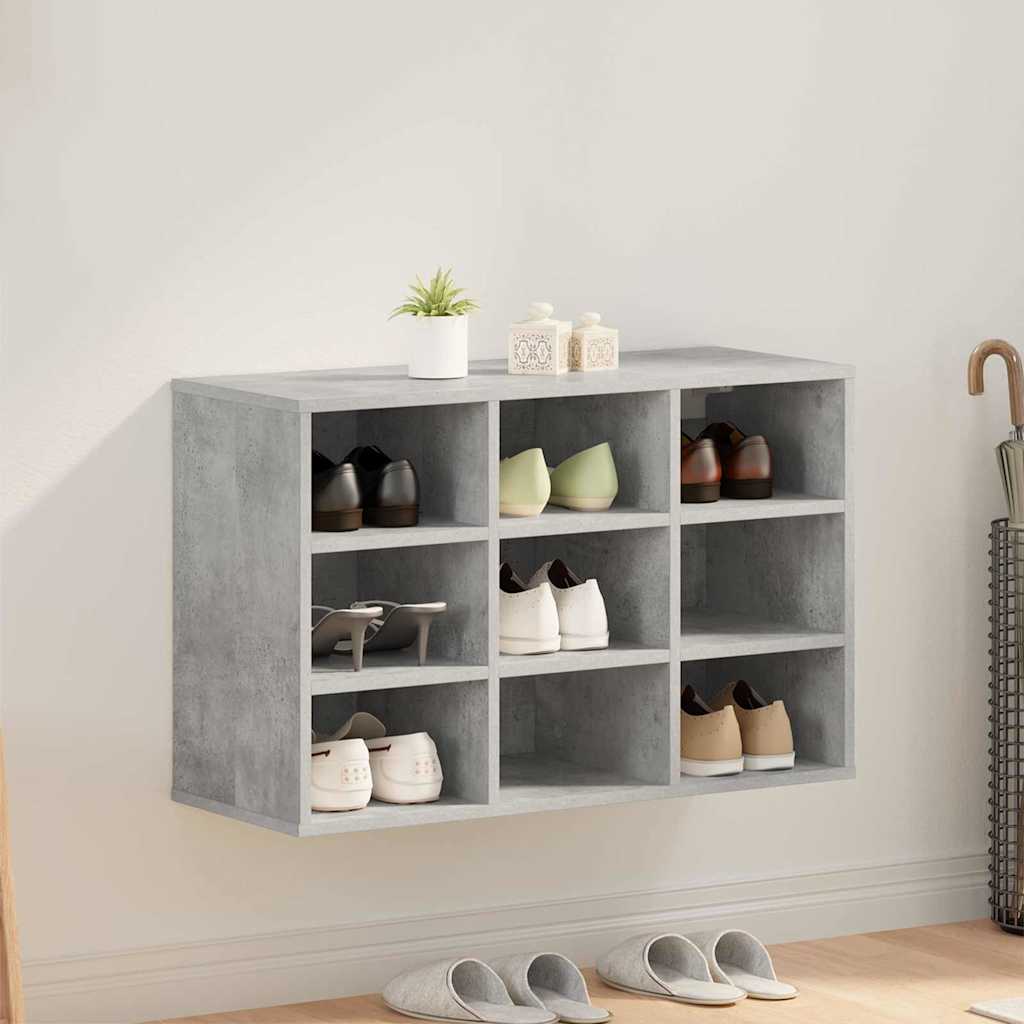 Sko Skap med hylle Betonggrå 77,5 x 30 x 51 cm Konstruert tre